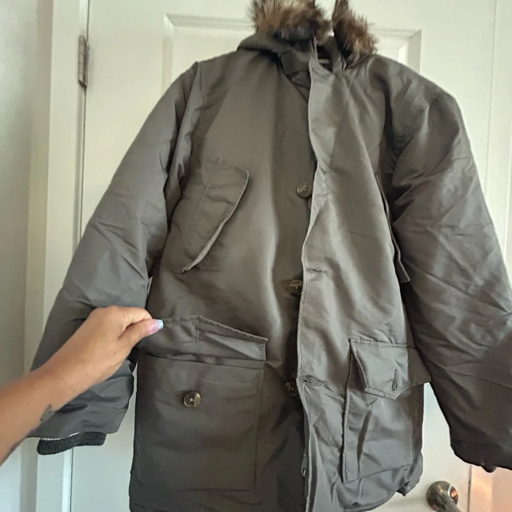 Mens / Women's Heavy Duty Insulated Coat • Large • Grey • - Picture 3 of 9